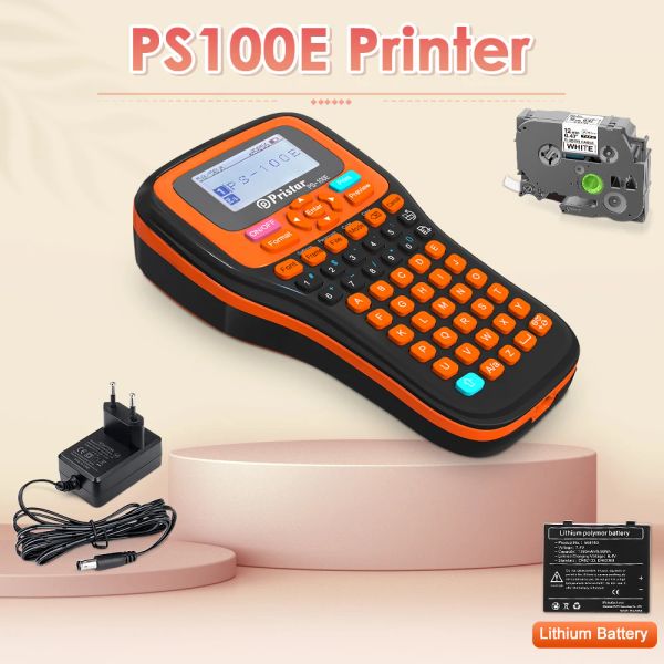 Imprimantes PS100E Étiquette de coupe automatique portable imprimante Machine à étiquette industrielle sans fil Remplace pour frère 231 PTOUCH PTH110 MALAKER