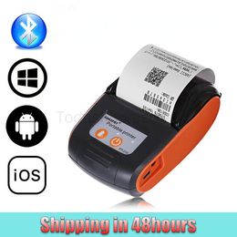 Imprimantes PT210 58mm Receipt thermal imprimantes USB Bluetooth Compatible Interface Connexion sans fil avec le téléphone APPLICATION GRATUIT