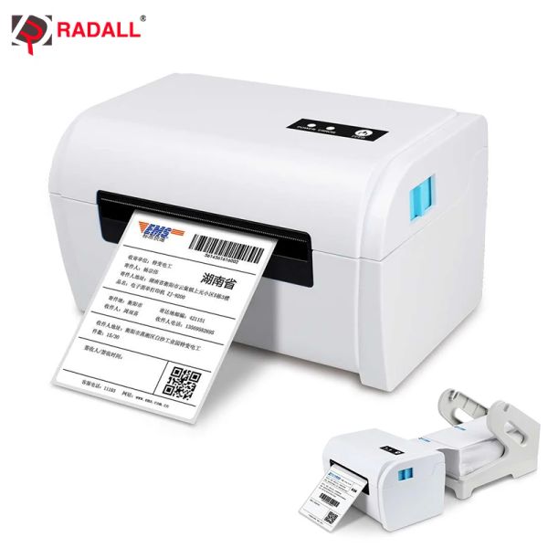 Imprimantes RADALL BLUETOOTH 4X6 Étiquette d'expédition Imprimante haute vitesse 160 mm / s imprimante directe de codes à barres thermiques USB pour Esty Post Ups Shopify