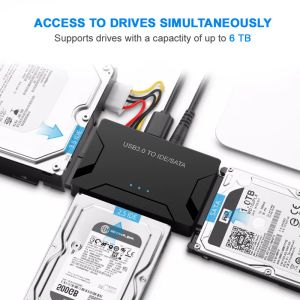 Printers SATA naar USB 3.0 Converter voor 2,5/3,5 inch externe SSD HDD -kabel IDE SATA -adapter voor pc -boek USB 3.0 naar SATA IDE 3 -adapter