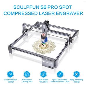 Printers SculpFun 60W Effect S6 Pro Laser Engraver 410x420mm LD FAC Spot Compressie Ultradunne Focusgravuratiemachine Fixed-focus