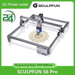 Printers SculpFun S6 PRO 60W CNC Laser Engraver 410x420mm CO2 Effect LD FAC Spot Compressie Gravure Snijden Vaste focus