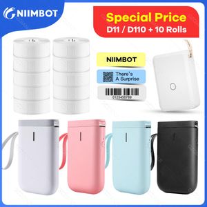 PRINTERS SPECIALE PRIJS NIIMBOT D11 D110 MINI LABEL PRINTER 10 ROL THERMAL LABEL PAPIER Zelfklevende prijs Papierdrukmachine Printer