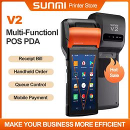 Imprimantes Sunmi V2 Receipt POS PDA 58mm Android 7.1 Imprimante de main-d'œuvre thermique 4G BT WiFi Commande mobile compatible Alilinone