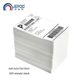 Impresoras Papper Thermal Direct 4x6 '' 10*15 cm Etiqueta de envío de impresora compatible con traje de impresora de etiqueta térmica (500 etiquetas) para cebra