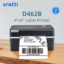 Imprimantes Vretti D4602B 4 pouces Étiquette d'expédition Imprimante de code-barres de 26 mm à 118 mm imprimante thermique Port USB Port Imprimante iOS / Android pour la boutique