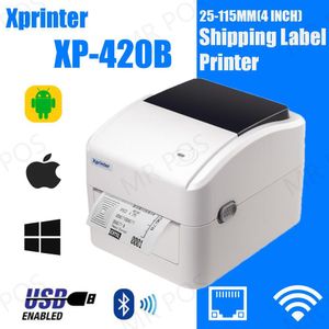 Printers wifi xprinter XP420B 4 inch thermisch verzendlabel printerbreedte 115 mm Barcode Printer Ondersteuning QR Code Epacket Express Waybill