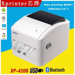 Printers XP420B 4 inch thermisch verzendlabel printer 25115mm Barcode Sticker Print Machine met USB Bluetooth papieren kamer Windows Mac