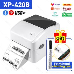 Printers XP420B Verzendlabel Printer 4 inch 110 mm 100 mm Thermische printer USB WiFi Lan Ethernet -printer voor labelafdrukken Xprinter Xprinter