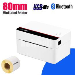 Printers XPrinter 362 Mini USB Thermal Barcode Label Printer 80mm Bluetooth Sticker Printer voor Android iOS Telefoon Windows QR -code