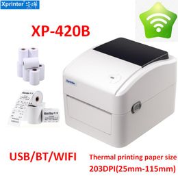 Imprimantes xprinter 420b 25 mm à 115 mm de bureau Barcode imprimement largeur mode simple lan usb bt wifi 4inch 152 mm / s étiquette thermique imprimante