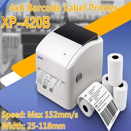 Imprimantes xprinter 420b Étiquette d'expédition imprimante imprimantes thermiques imprimantes à haute vitesse 152 mm / s étiquette imprimé pour support de supermarché Code QR