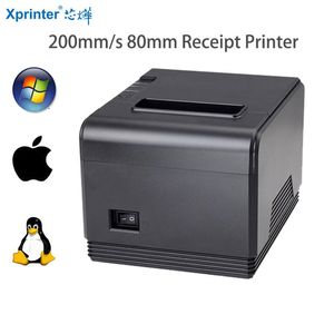 Printers XPrinter XPQ200 80mm Keuken Thermisch ontvangst Pos Printer 200mm/S Auto Cutter Bluetooth/Ethernet/USB 1 Gratis rolpapier