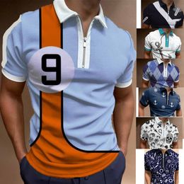 Druckdesigner Herren Stylist Poloshirts Luxus Herrenkleidung Kurzarm Mode Lässig Herren Sommer T-Shirt Pullover Reißverschluss T-Shirts Größe S-3XL