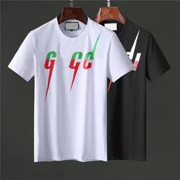 afdrukken patroon heren t-shirt Largete size losse mode persoonlijkheid SS21 mannen design shirts vrouwen korte hoge kwaliteit zwart en wit