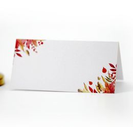 Printing Rose Flower Paper Place Naam Stoeltafel Kaart Kaarten voor bruiloft Verjaardagsfeestje Decor 2500