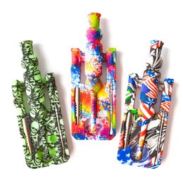 Livraison Gratuite Impression Silicone Nectar Collecteur avec 14mm Joint gr2 Titane clou Silicone Huile Rig Bongs Bonne Qualité