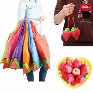 Princement Strawberry pliable Reutilisable Sag de boutique Nyl Green Grocery Sac fourre-tout