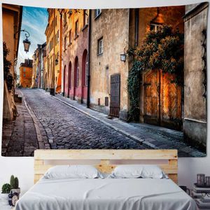 Imprimée tapisseries 3d Stone Brick Wall Tapestry Retro Street Landscape Mur suspendu Hippie Bohemian Wall Decoration Art Background Rs0411 1