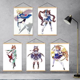 Afdrukken houten hangende mooie derby canvas stilte suzuka home decor game poster muur kunst ikuno dictus schilderij modulaire foto's