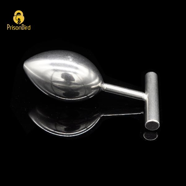 Prison Bird Hombre Mujer Metal Big Anal Plugs, Acero inoxidable sólido Heavy Anus Bead, Chastity Anal Sex Toys, Juego para adultos, A117 Y18110106