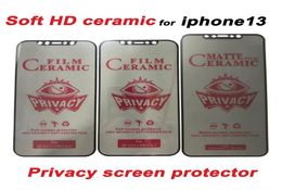 Film de protection d'écran en céramique HD souple, anti-regard et antireflet, pour iPhone 13 12 11 Pro Max XS XR 8 7 6 PLUS5193129