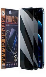 Privacy Antispy 25d Protector de pantalla de vidrio templado con paquete para iPhone 14 13 12 11 Pro Max XS XR 8 7 6 Samsung S22 Plus A131415506