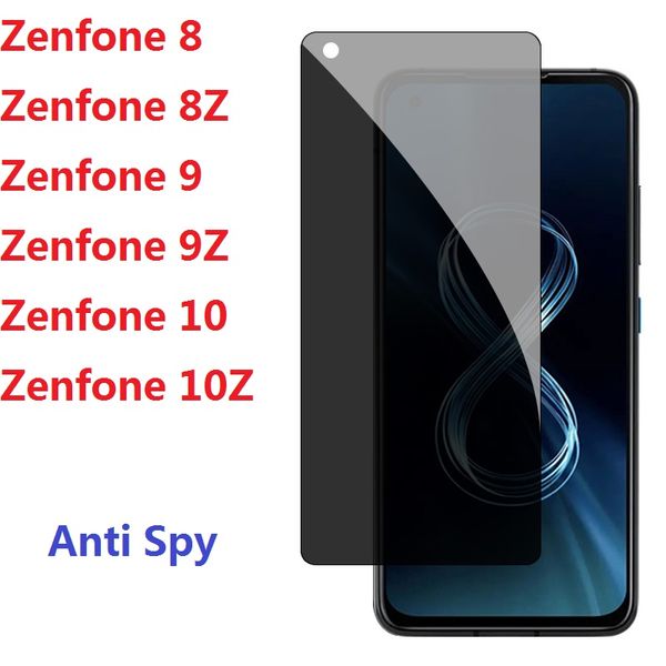 Privacidad Asus Zenfone 10 10Z Película protectora de pantalla Anti Spy Zenfone 9 9Z 8 8Z Vidrio templado