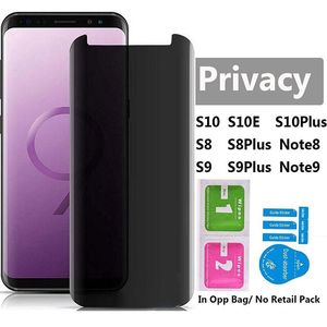 Privacy gebogen rand gehard glazen scherm beschermer voor Samsung Galaxy S21 Plus S20 S10 S9 S8 Opmerking 8 9 Note10 Opmerking 20 Ultra Case Friendly Anti-Spy Film