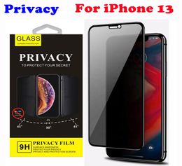 Protecteur d'écran en verre trempé anti-espion à couverture complète de confidentialité pour iPhone 13 12 11 Pro Max XS XR 8 Samsung S20 FE S21 Ultra A12 A32 42889325