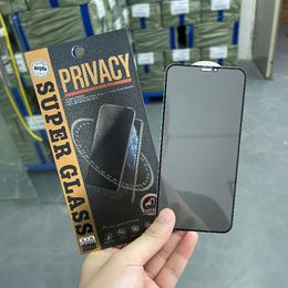 Protecteur d'écran en verre trempé anti-espion à couverture complète de confidentialité pour iPhone 15 14 13 12 11 Pro Max XS 8 7 Samsung S22 S23 S24 Plus A05 A05S A15 avec emballage en papier de vente au détail