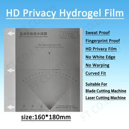 Privacy HD Hydrogel Película para todas las máquinas de corte de películas que protegen el teléfono 180x160 mm HD Anti-Peeping TPU LCD Películas protectores de pantalla para el platado Y22 Ultra Sunshine