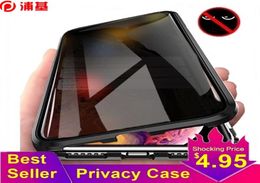 Privacy Magnetische Case Voor Iphone XS XR X 6 7 8 Plus SE 11 Pro MAX Magneet Metalen Gehard glas Cover 360 Beschermend2374936