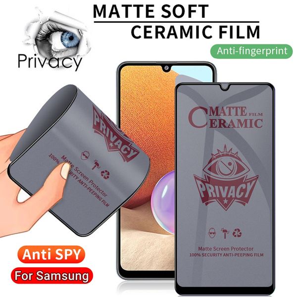 Protectores de pantalla de cerámica mate de privacidad para iPhone 15 14 13 12 11 Pro MAX X XS XR 78 Plus SE vidrio templado completo