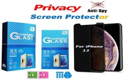 Protecteur d'écran de confidentialité Protecteurs en verre trempé anti-espion Film de protection anti-regard pour iPhone 13 12 11 Pro Max XR XS 2602518