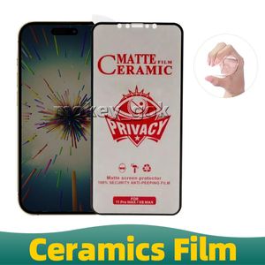 Protecteur d'écran de confidentialité en céramique flexible AG mat, film de protection pour iPhone 12 13 14Pro Max 11 xr xs