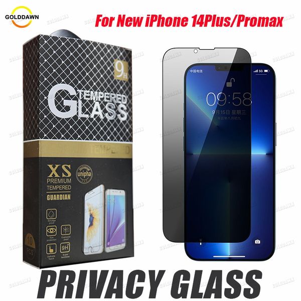 Protector de pantalla de privacidad para iPhone 15 14 Plus 13 12 11 XS Protector de cubierta antiespía de vidrio templado para Samsung S8 S7 con paquete al por menor