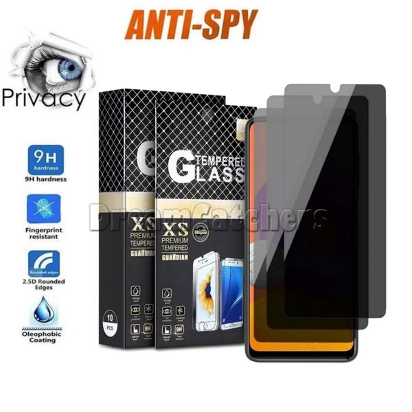 Protecteur d'écran anti-espion en verre trempé de confidentialité pour Samsung A82 A91 A52S A73 A53 A70 A80 A90 Verre anti-espion pour Samsung A50 A51 A52 avec emballage de boîte de vente au détail