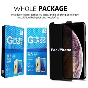 Verre trempé de confidentialité pour iPhone 15 14 13 12 11 Pro Max mini X Xr Xs Max 8 7 6 6S Plus protecteur d'écran pour iPhone 14 plus 15 Pro avec emballage