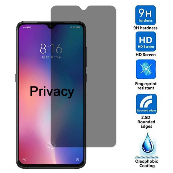 Verre Confidentialité Pour Samsung Trempé A01 A10 A20 A50 A11 A21 A51 A71 A21S LG 6 K51 Anti Stylo-Spy Screen Protector 9H 2.5D