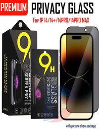 Privacy Tempered Glass Phone Protector para iPhone 14 13 12 Mini 11 Pro XR XS MAX 6 7 8 Plus Antipeep Cubierta completa Antispy G5300542