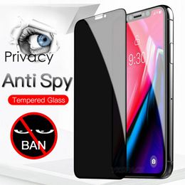 Privacy gehard glas screenprotector voor iPhone 15 14 13 12 mini Pro max 11 XR XS 6 7 8 Plus Anti-gluren anti-spion PRIVACYBESCHERMING GLAS