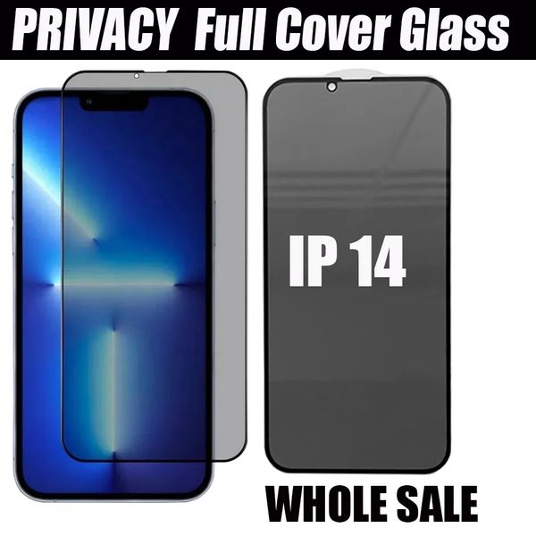 Protectores de pantalla de vidrio templado de privacidad para iPhone 15 Pro Max 14 13 12 mini 11 xr xs 7 8 más la cubierta completa anti-spy