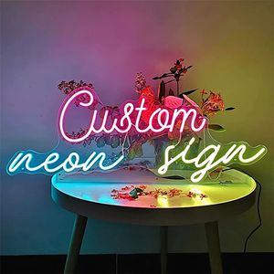 Private Custom Neon Sign Personalised Name Design Business Room Wall LED Light Birthday Party Wedding Decoration Night Lamp 220615