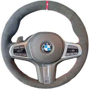 Housse de volant en cuir suédé personnalisé, cousue à la main, pour BMW X5 X3 X1 X6 X4 série 7 GT 320li Z4, accessoires d'intérieur de voiture