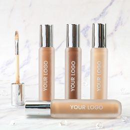 Private Label 6-kleuren vloeibare concealer Aangepast bulklogo Roud Frosted Bottle Naakt Make-up Niet-opstijgen Waterdicht Fleuren Basis