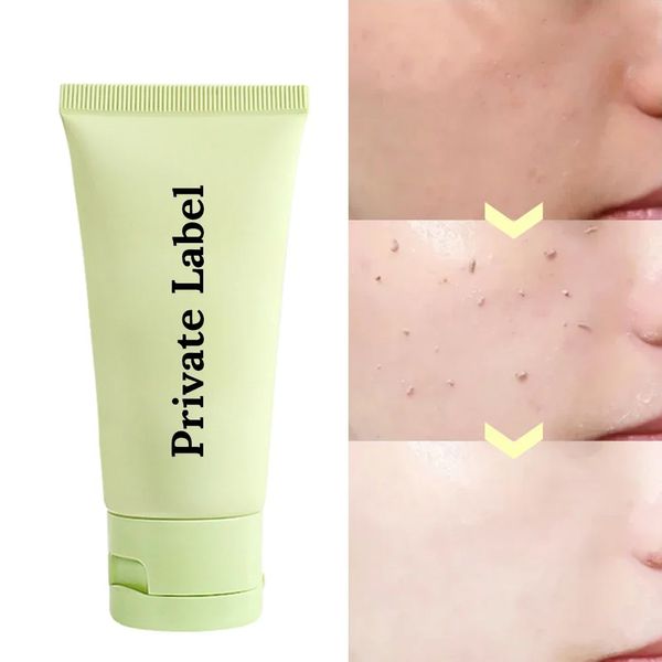 Gel exfoliante de marca privada, 60g, limpieza a granel personalizada, elimina la piel muerta, maquillaje Mikd, pieles suaves, textura húmeda, fácil de usar