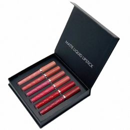 label privé 6pcs kit de rouge à lèvres liquide en vrac personnalisé en vrac personnalisé à 6 couleurs lg mate n-stick glaçage à lèvres imperméable maquillage pigment w6bc #