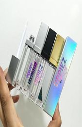 Private Label Cosmetics Lip Gloss Tube Verpakking Container 7 ml Hele zwart Gold Silver Square Led Lege Lipgloss Tubes Lipstic9721550