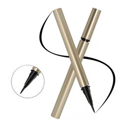 Eyeliner liquide à séchage rapide, Tube doré, étanche, sans bavures, tête molle, maquillage en vrac, personnalisé, 5ml, marque privée, 240220